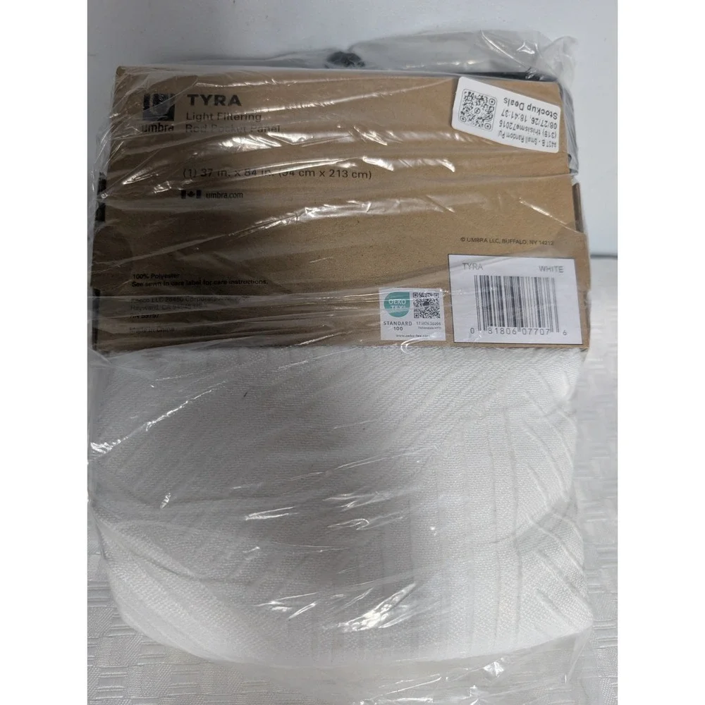 Umbra Tyra Light Filtering Rod Pocket Curtain Panels White 37x84 2 panels